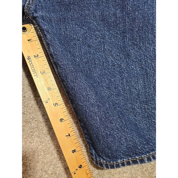 Levi's 505 Straight Fit Jean Denim Shorts Med Blue Wash Preppy Dad Men's Size 38 - Picture 7 of 9